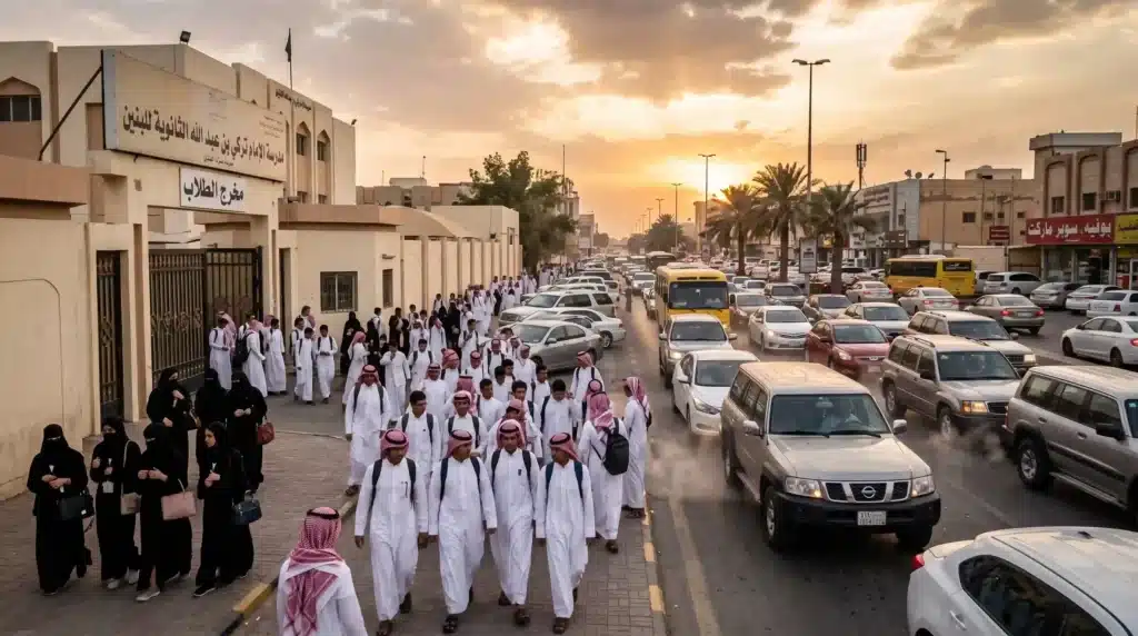 كيفية تحقيق السلامة المرورية للطلاب والموظفين أثناء خروجهم من المدارس السلامة المرورية لطلاب المدارس والموظفين