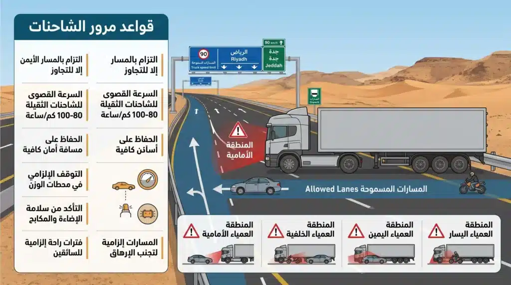 السلامة المرورية لشاحنات النقل الثقيل